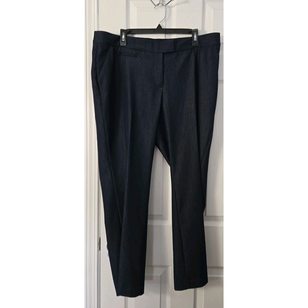 Investments II Womans Faux Denim Dress Pants Size 16W S Navy